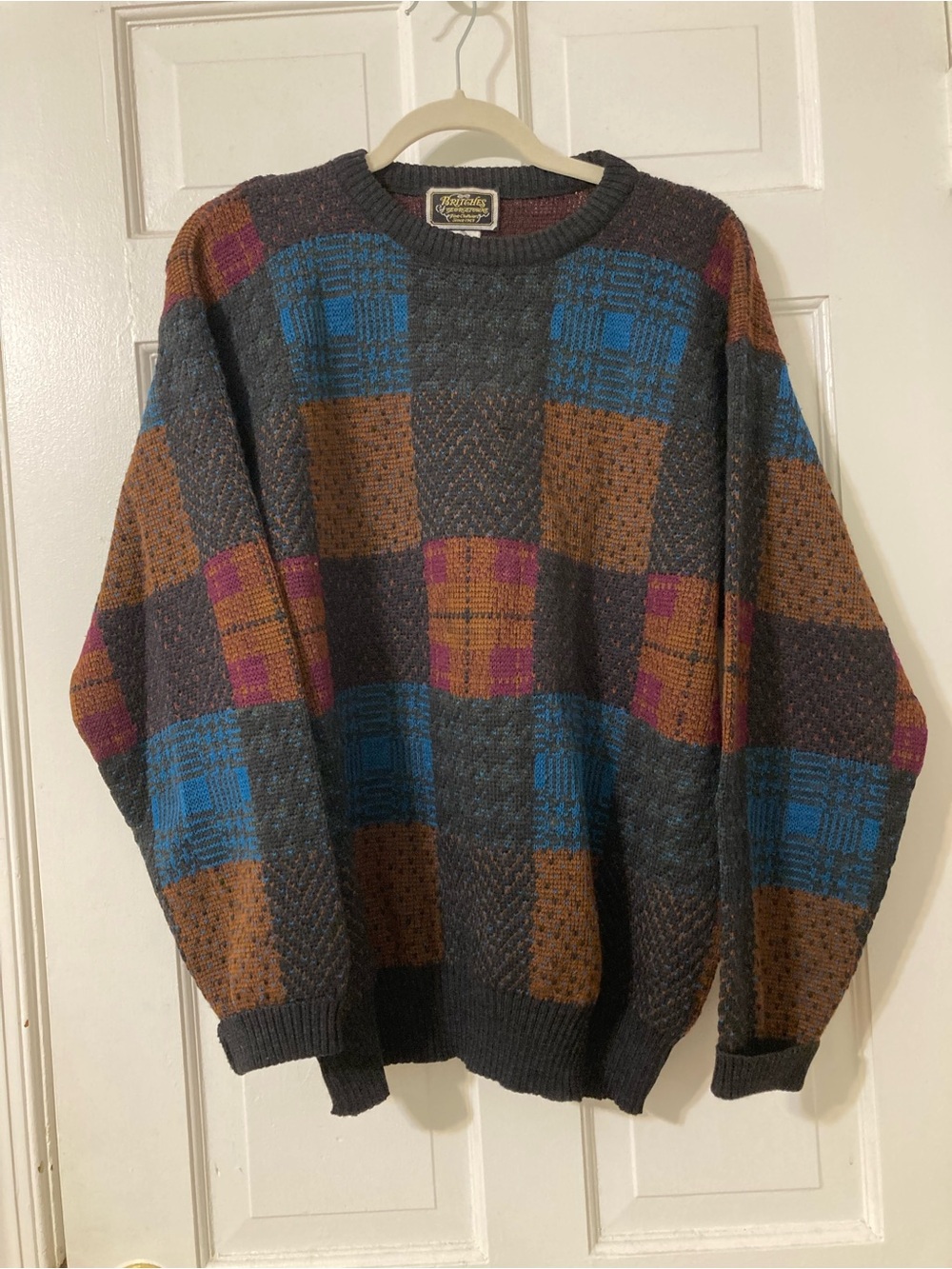 Vintage Britches pf Georgetown Plaid grandpacore Crewneck Sweater